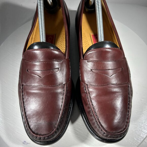 Cole Haan City Mens Size 9 M Leather Dress Shoes Loafers Pinch Penny Brown Work - Picture 2 of 10